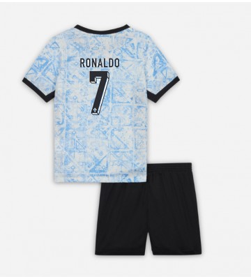 Portugal Cristiano Ronaldo #7 Bortaställ Barn EM 2024 Kortärmad (+ Korta byxor)